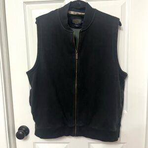 PENDLETON men’s black full‎ zip vest size large cotton blend